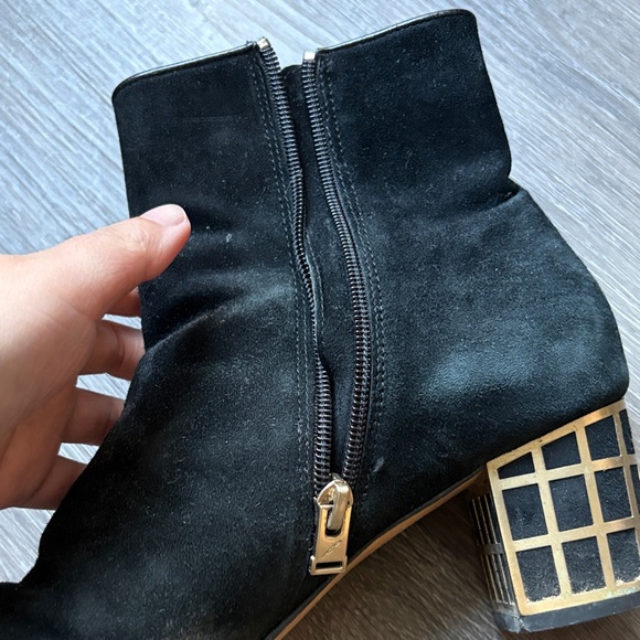 Brian Atwood Black Heeled Boots - Picture 4 of 4